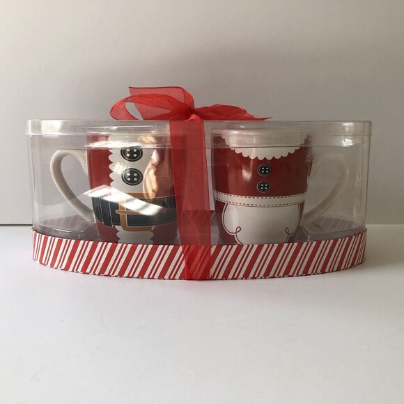 Mr. and Mrs. Claus Coffee Mugs TMD Holdings Dishwasher/Microwave Safe - Picture 6 of 7